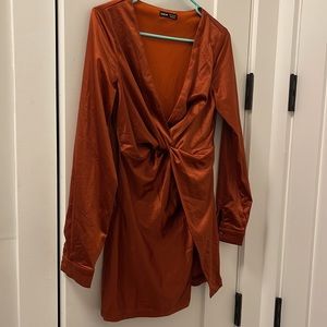 Rust colored mini dress